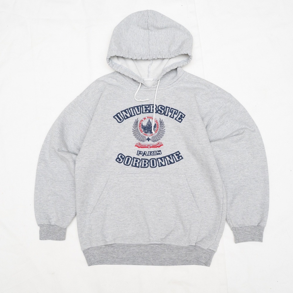 Vtg Y2k Universite Sorbonne Paris Made‎ in France Gray Hoodie
